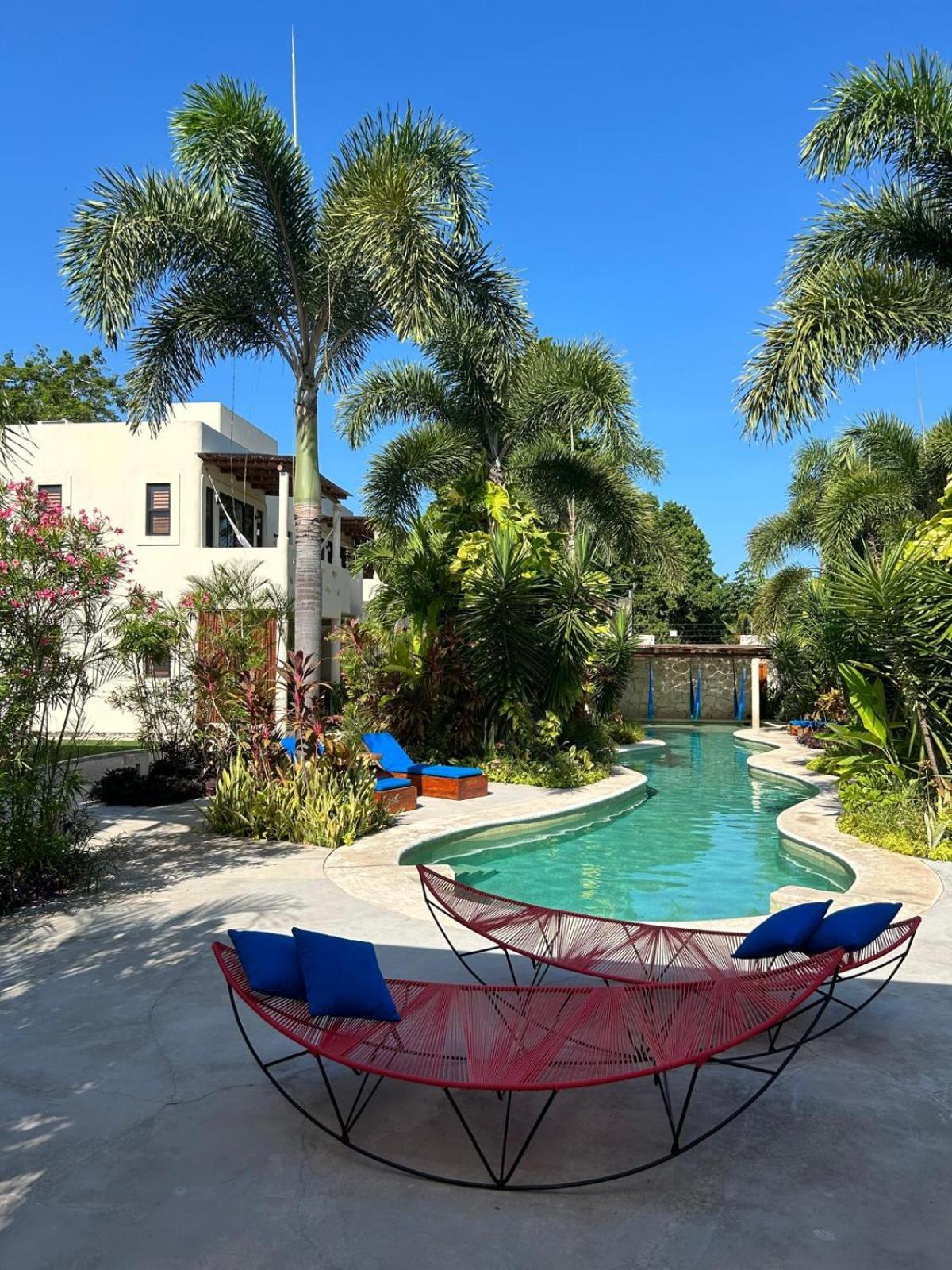 Blue Palm Bacalar Hotel Bagian luar foto