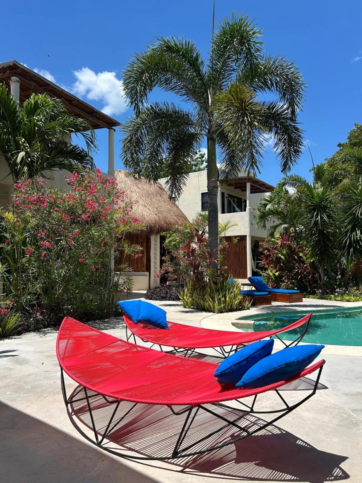 Blue Palm Bacalar Hotel Bagian luar foto